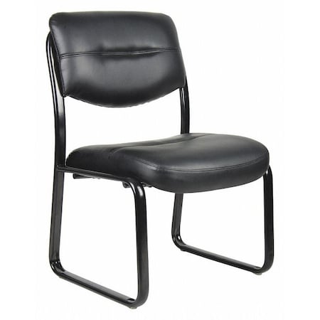 Boss Guest Chair, Black Seat, Black Back, 23" W 24" L 34" H, No Arms, Molded Foam, Fabric Upholstery Seat B9539