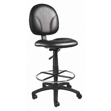 Boss B1690 Drafting Stool, Black Seat, Black Back, 25" W 25" L 49-1/2" H, Armless, Vinyl Seat B1690-CS