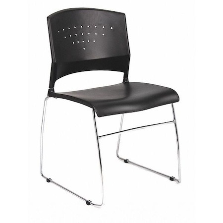 Boss Guest Chair, Black Seat, Black Back, 18 1/2" W 18" L 32 1/2" H, No Arms, Vinyl Seat B1400-BK-2