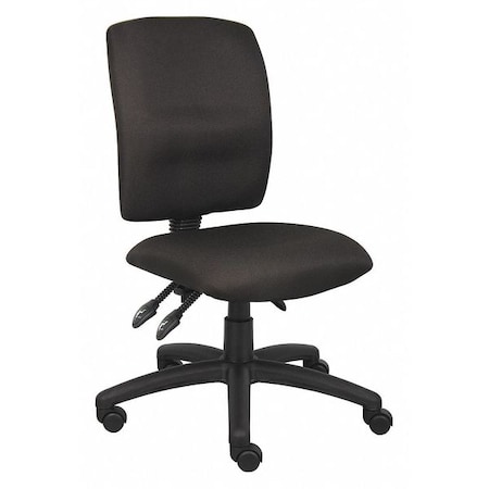 Boss Fabric Task Chair, 21 1/2-, Armless, Black B3035-BK