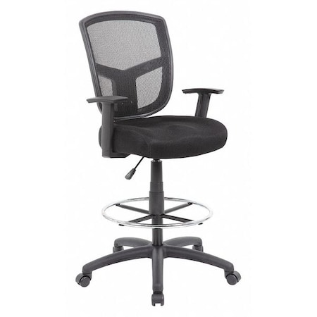 Boss Fabric Drafting Chair, 30-, Adjustable, Black B16021