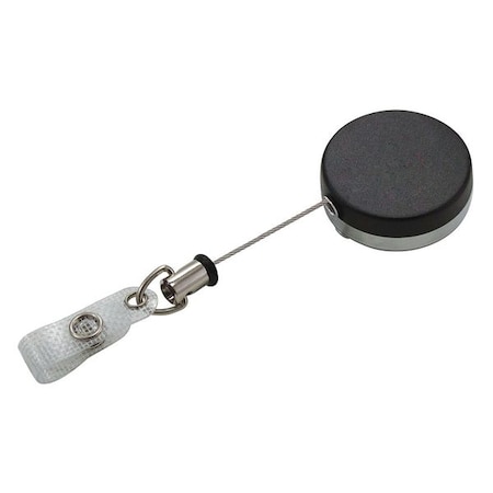 Lucky Line Badge Reel, Black/Chrome, Steel Cord, 3/4" G422