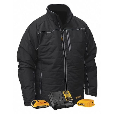 Dewalt 20 V, Jacket , Men's , Black , 3XL DCHJ075D1-3X | Zoro