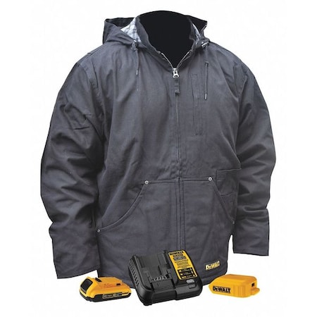 Dewalt 20 V, Heated Jacket , Men's , Black , 3XL (DCHJ076ABD1-3X) | Zoro