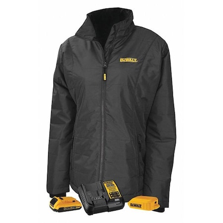 Dewalt Women's Jacket, Black, Heats Up to 9 hr , 20 3 Outside Pockets, XS DCHJ077D1-XS