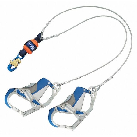 3M Dbi-Sala EZ Stop(TM) Leading Edge Shock Absorbing Lanyard, 6 ft. Length, Snap Hook, Aluminum, 2 Leg(s) 1246412