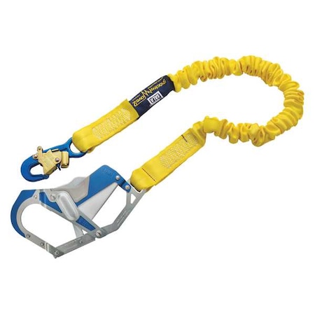 3M Dbi-Sala ShockWave(TM)2 Shock Absorbing Lanyard, 6 ft. Length, Snap Hook, Aluminum, 1 Leg(s) 1246417
