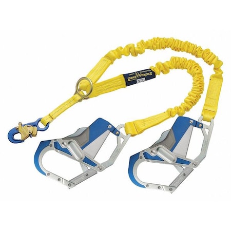 3M Dbi-Sala ShockWave(TM)2 Shock Absorbing Lanyard, 6 ft. Length, Snap Hook, Aluminum, 2 Leg(s) 1246418