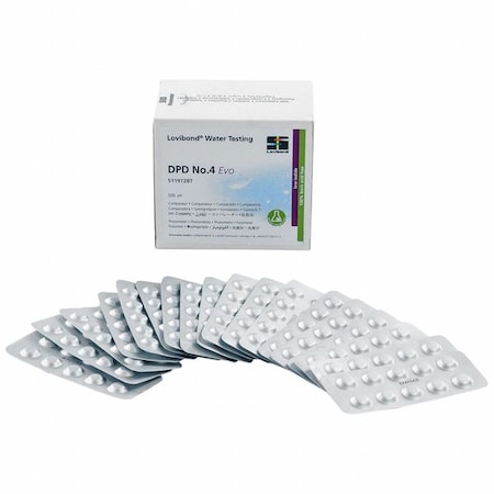 Lovibond Safest Tablet, Test Total Chlorine, 500PK DPD NO.4 EVO TABLETS