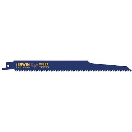 Irwin 9 in L x 6 TPI Reciprocating Saw Blade, 5 PK 372956