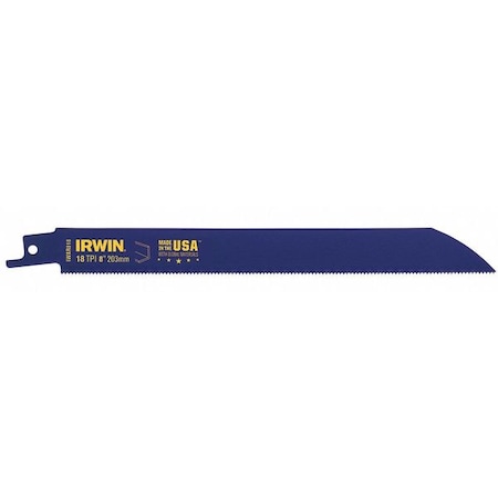 Irwin 8 in L x 18 TPI Reciprocating Saw Blade, 5 PK 372818