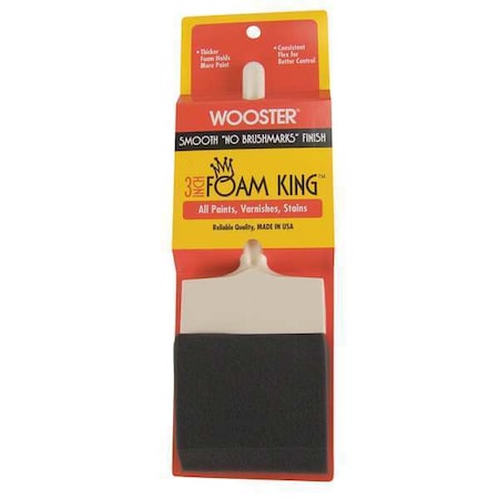 Wooster 3" Foam Polyurethane Foam Bristle, Paint Brush, Plastic Handle 3103-3