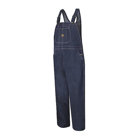 Red Kap BD10 6B10Dn0 Indigo Denim Bib Overall, Cotton, 11.75 oz Fabric Weight, 34 in Inseam, Indigo BD10DN 34 34
