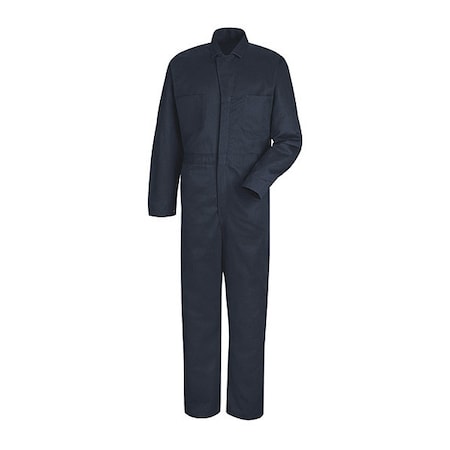 Red Kap CC16 Mens Button Front Cotton Coverall, Cotton, 8.5 oz Fabric Weight, Navy, 46 Long CC16NV LN 46
