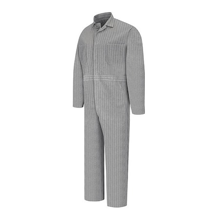 Red Kap Herringbone Btn Front Coverall, 100% Cotton, Twill, Fisher Herringbone, 50 Regular CC16HB RG 50