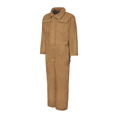 Red Kap CD32 Insulated Duck Coverall, Cotton/Polyester, 10 oz Fabric Weight, Brown, 3XL Regular CD32BD RG 3XL