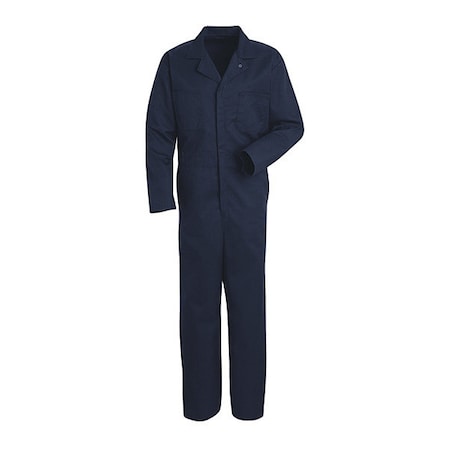 Red Kap CP30 Ls Navy Poplin Speedsuit, Cotton/Polyester, 5.25 oz Fabric Weight, Navy, XL CP30NV RG XL