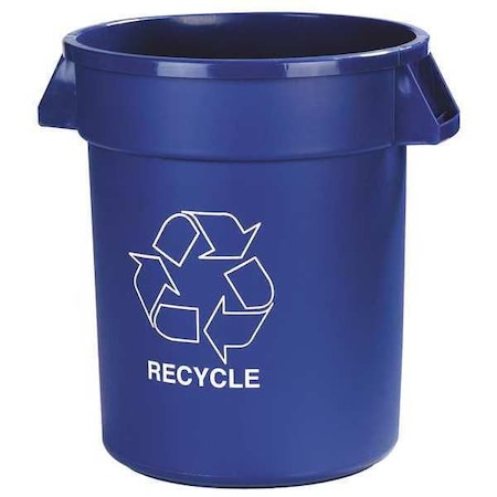 Carlisle Foodservice 44 gal Round Recycling Bin, Open Top, Blue, Polyethylene (HDPE), 1 Openings 341044REC14
