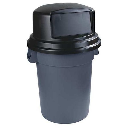 Carlisle Foodservice Bronco 44-55 Gal Trash Container Dome Lid With Hinged Door, Dome Top Black, Polyethylene 34105703