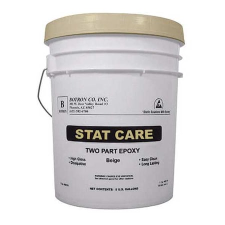 Botron Co 5 gal. Beige ESD Floor Paint, Slip Resistance Finish, Beige, Water Base B8775B