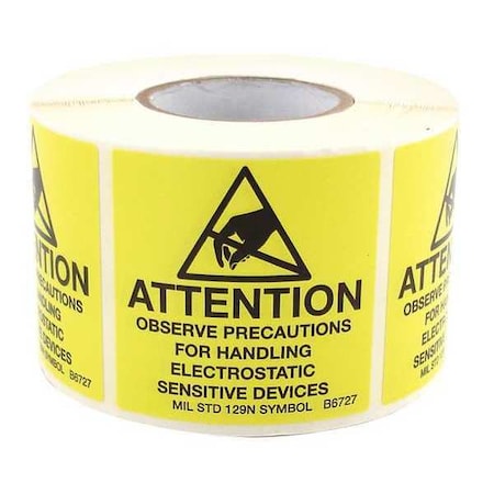 Botron Co ESD MIL Label Roll 2inx2in B6727