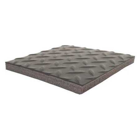 Botron Co Antifatigue Mat, 25 ft. L x 3 ft. W, 9/16" Thickness, Diamond Plate, Black B40325HD