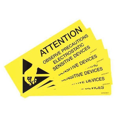 Botron Co ESD Awareness Sign 10inx4in, PK10 B6747