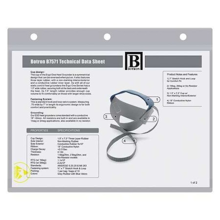 Botron Co ESD Sheet Protector 11x8.5x0.12in, PK100 B7406