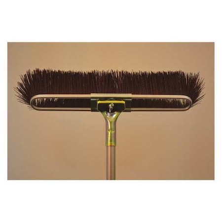 Bruske Products 17" Brown bristle floor brush, coase sweep, steel bolt-on handle 2172-CS