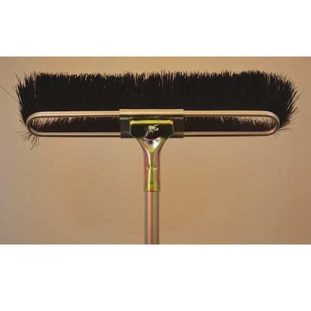 Bruske Products 17" Black Floor Brush, 60" bolt-on steel handle, medium sweep 2152-CS