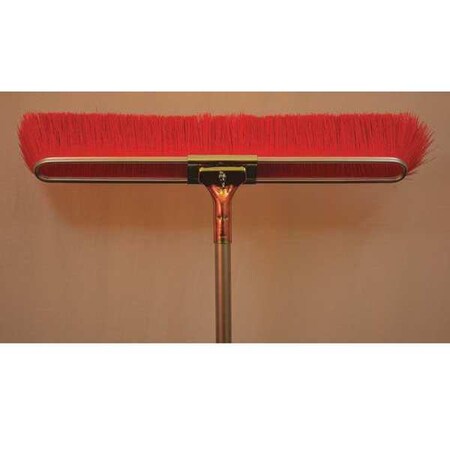 Bruske Products 23" Red Floor brush, 60" bolt-on steel handle, semi-smooth 2114-CS