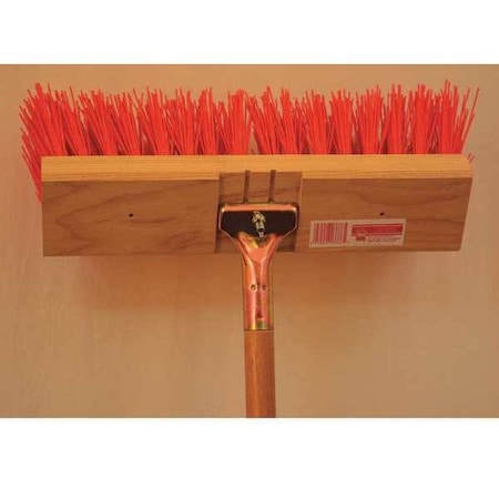 Bruske Products 16" Brown Street Sweep, Wood block, bolt-on hardwood handle 3786-CW