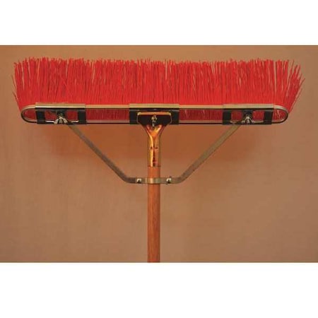 Bruske Products 23" Coarse Street Sweep, Orange bristle, brace, bolt-on wood Hdl 2860-CWB