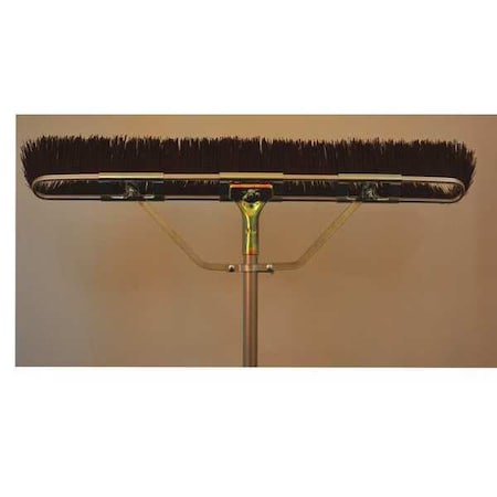 Bruske Products 35" Brown coarse floor brush, brace, bolt-on steel handle 2178-CS-X