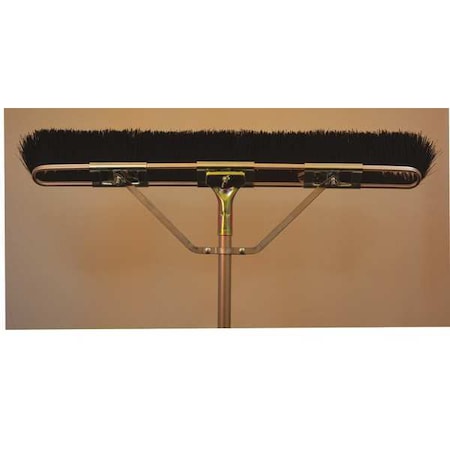 Bruske Products 35" black floor brush, medium sweep, brace and bolt-on steel Hdl 2158-CS-X