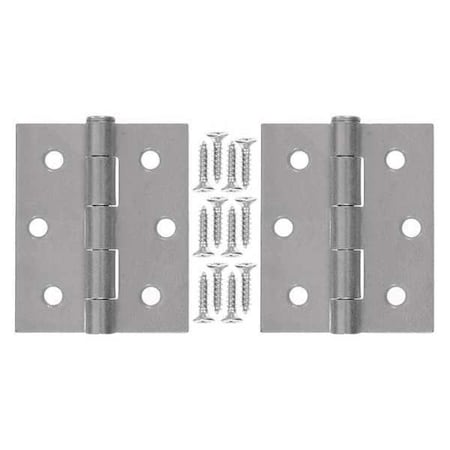 Wright Products Steel Hinge, Steel, Full Surface/Half Surface Mounting, Galvanized Steel V35GAL