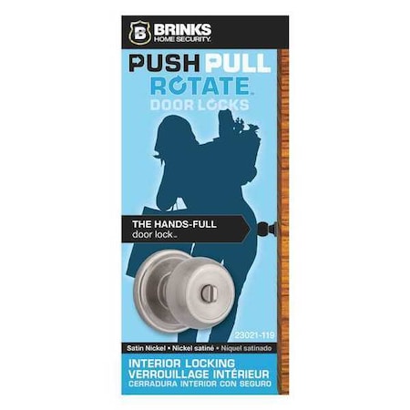 Brinks Home Security Stafford Privacy PPR Knob, Satin Nickel 23021-119