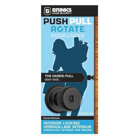 Brinks Home Security Ganyon Privacy PPR Knob, Tuscan Bronze 23022-150