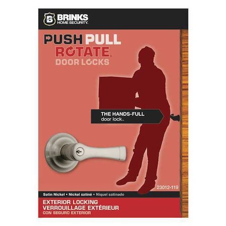 Brinks Home Security Harper Keyed, Satin Nickel, Doorlock 23012-119