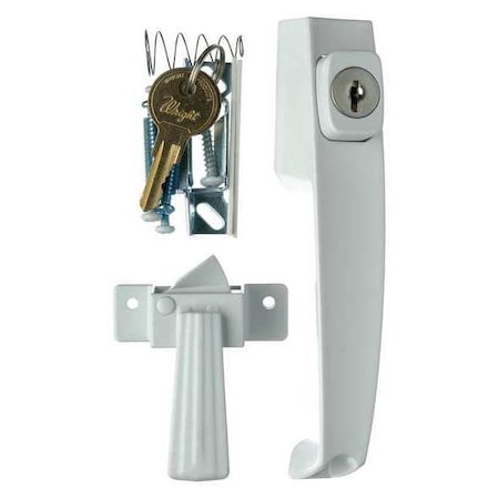 Wright Products Keyed Push Button Latch, White VK333X3WH