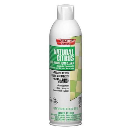 Chase Aerosol Foam Cleaner Citrus, 19oz, PK12, Aerosol, Citrus, 12 PK 438-5154