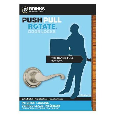 Brinks Home Security Glenshaw Privacy, Satin Nickel, Doorlock 23034-119