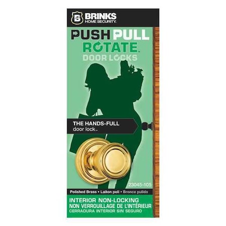 Brinks Home Security Barrett Passage, Polished Brass, Doorlock 23045-105