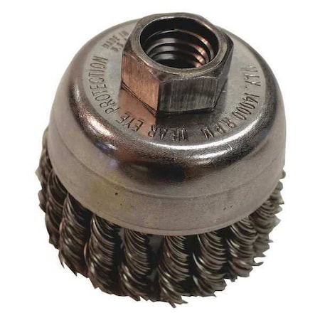 2-3/4"" Knot Wire Cup Brush, Stainless, 5/8""-11 -  MAKITA, A-98435