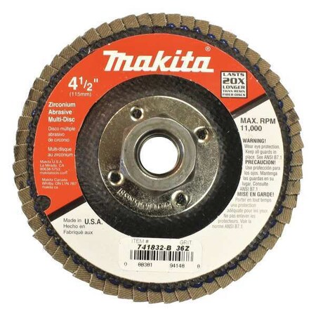 Makita Multi Disc, 36 Grit, For 9524NB, 4.5", PK10 741832-B-10