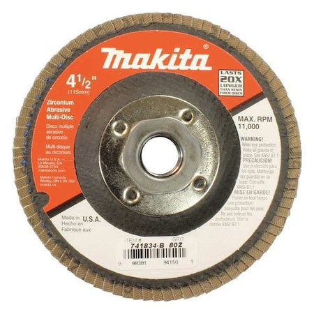 Makita Multi-Disc Hubbed, 4-1/2", No. 80, PK10 741834-B-10