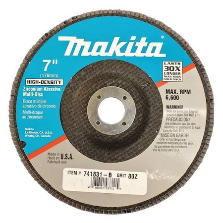 Makita Multi Disc, 80 Grit, For GA7001L, 7", PK10 741831-B-10