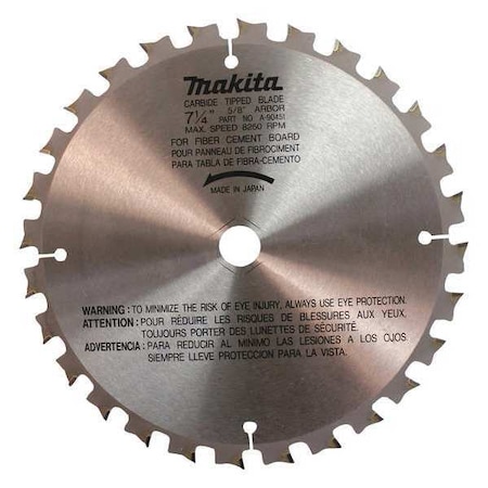 Makita 7-1/4" L x Masonry Cutting Fiber Cement Blade, 7-1/4", 28T A-90451