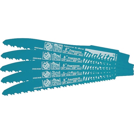 Makita 6 in Reciprocating Saw Blade, MAKITA, 1 PK 723083-A-5
