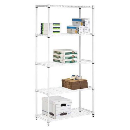 Honey-Can-Do Shelving, 5-Tier, 350lbs, White, 16x36x72 SHF-01914